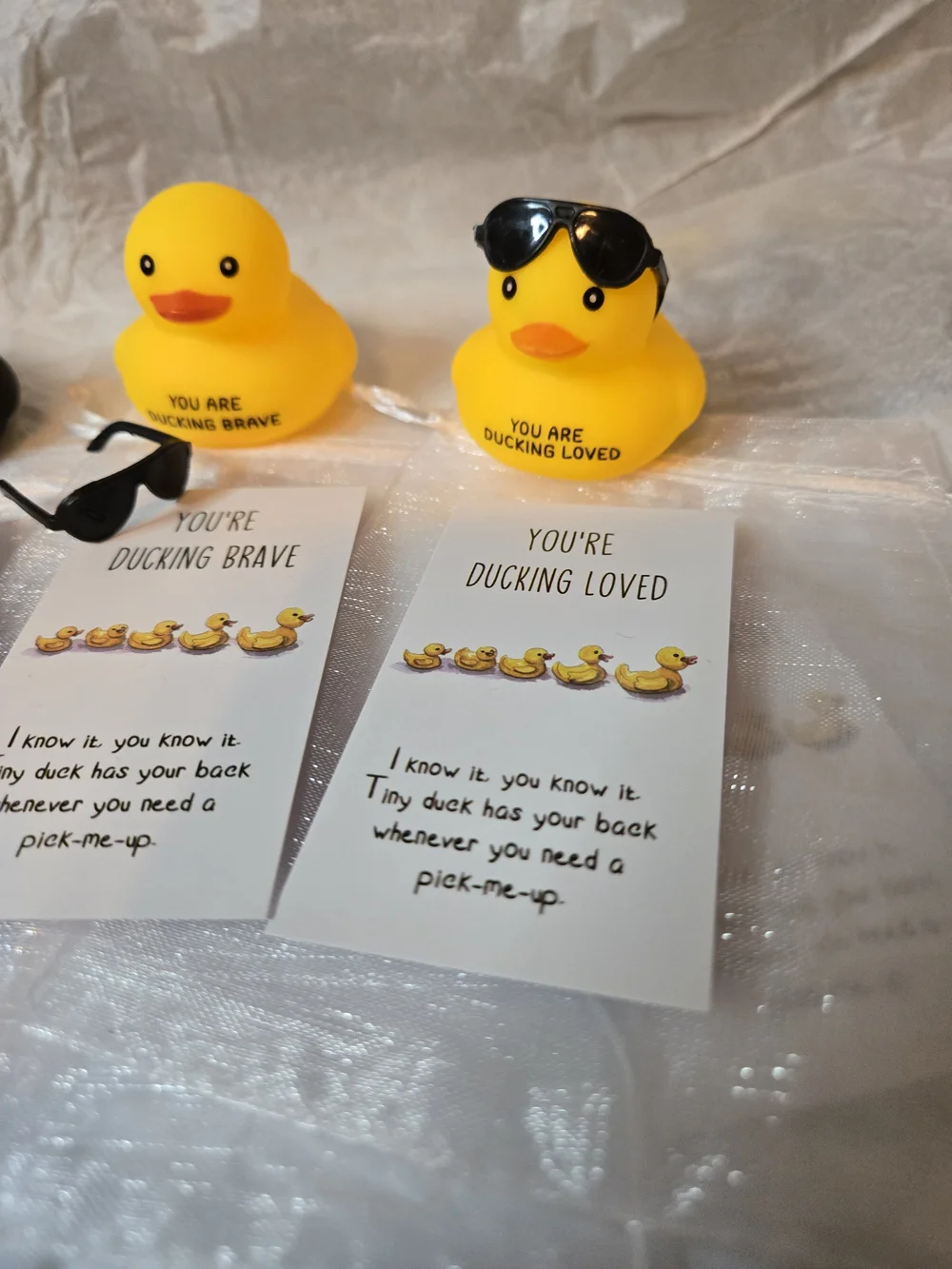 5 Pc Set of Inspirational Rubber Duckies – Yellow & Black